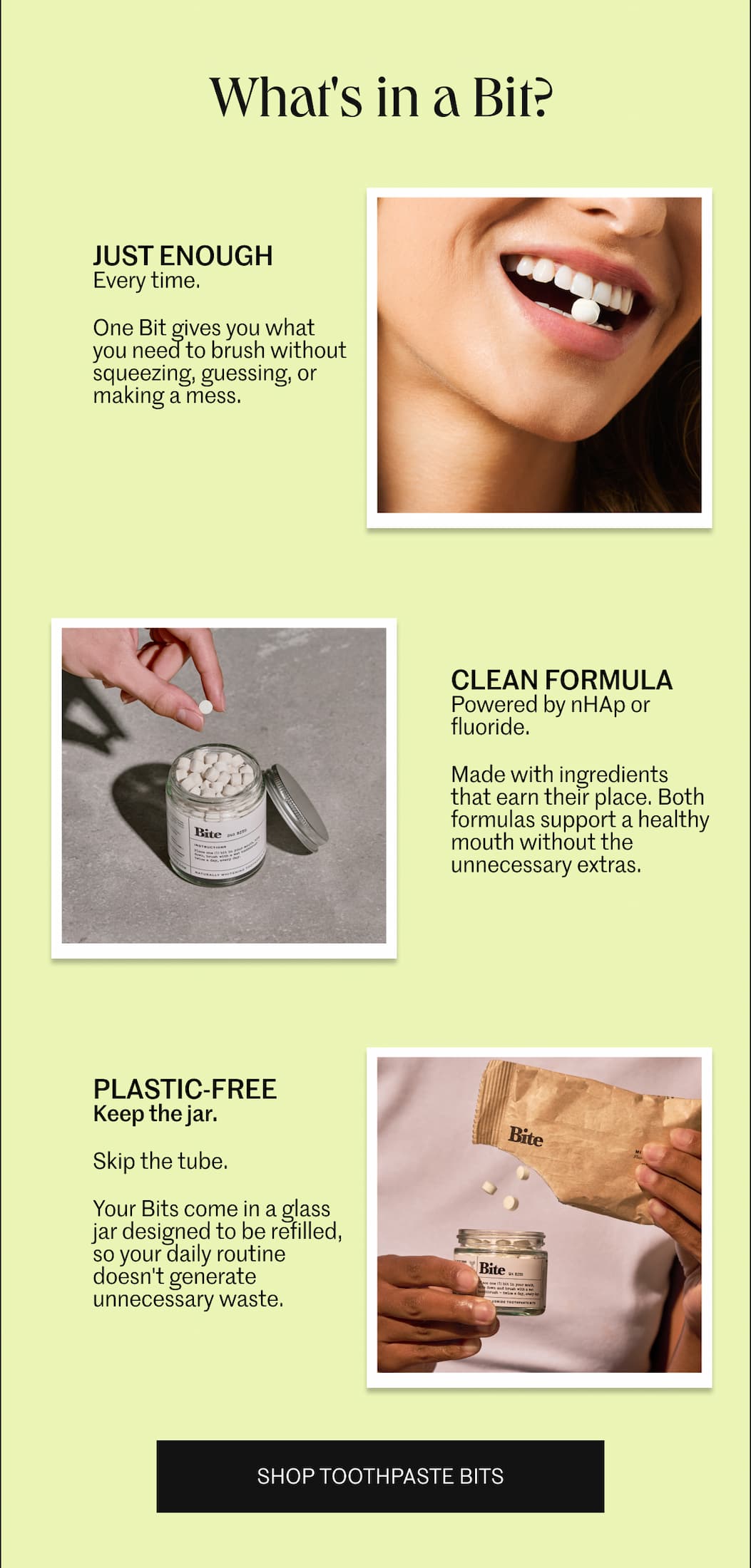 Shop toothpaste bits