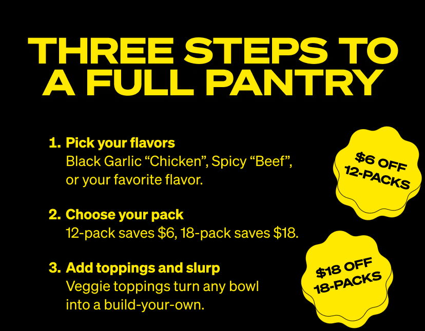 Three steps to a full pantry