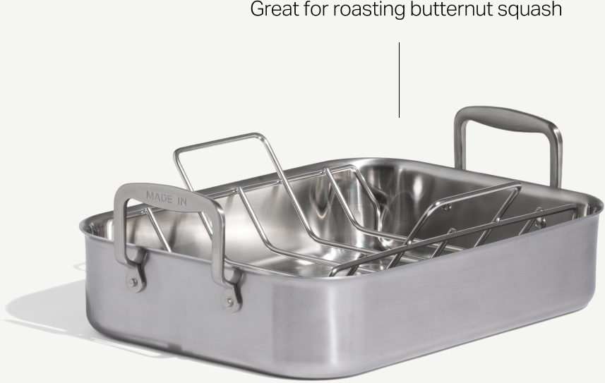 Made In Stainless Steel Roasting Pan, great for roasting butternut squash