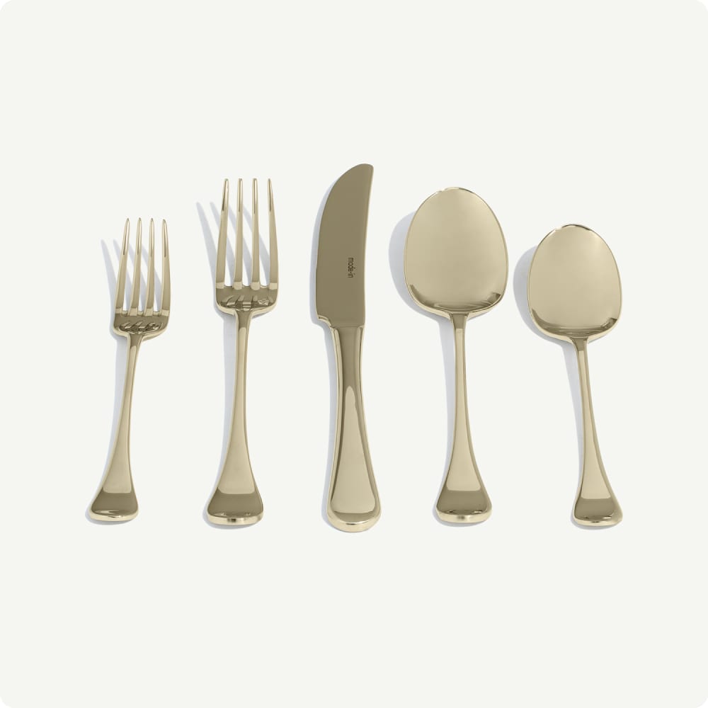 Five-piece Champagne-finish place setting