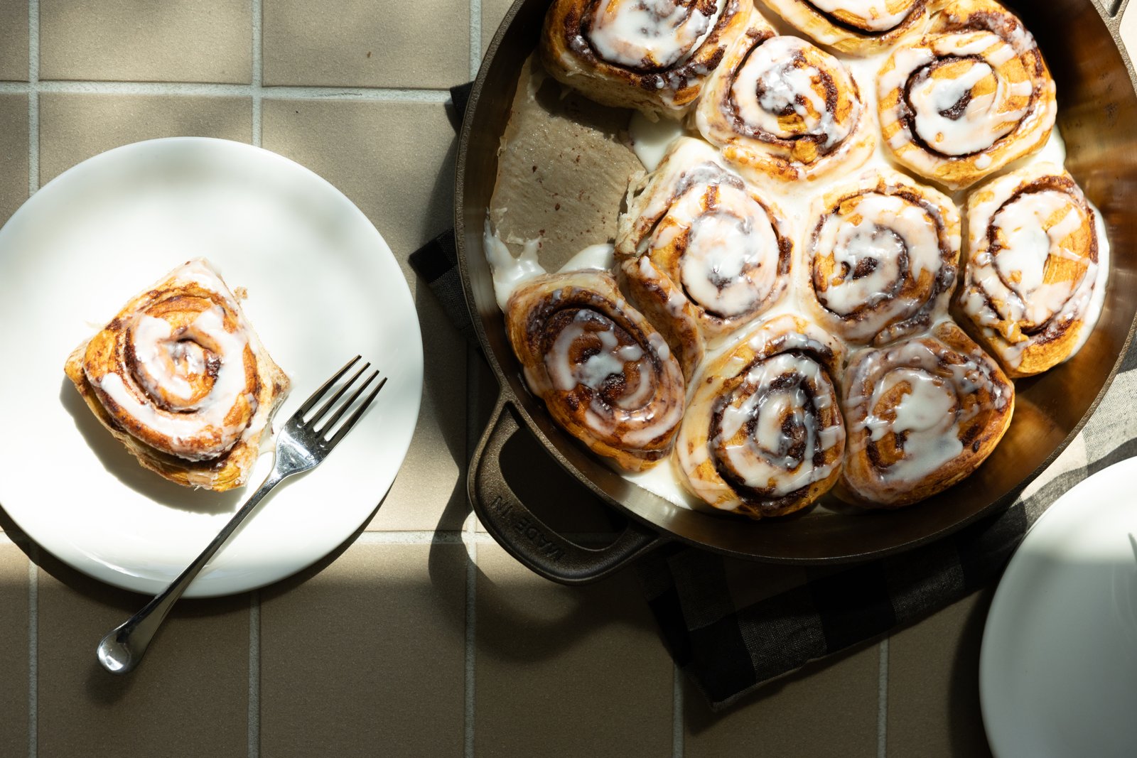 Cinnamon rolls in the Seasoned Cast Iron Skillet
