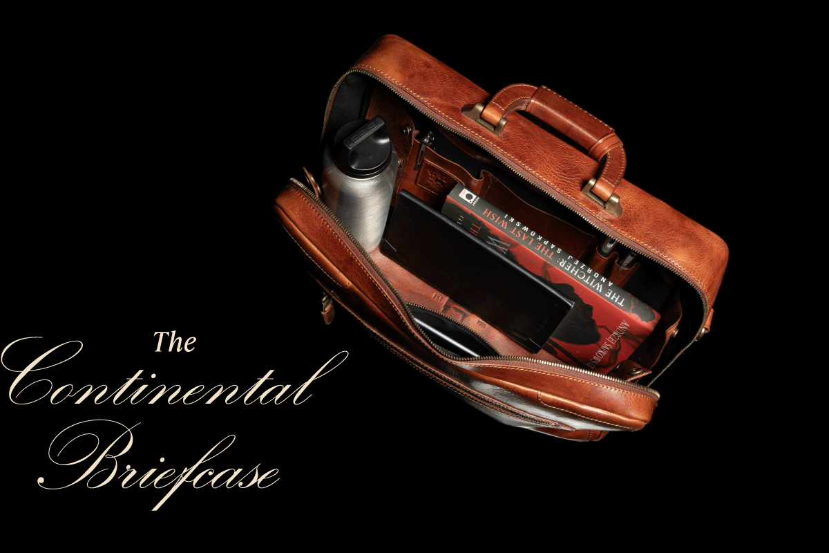 William Continental Briefcase in Italian leather