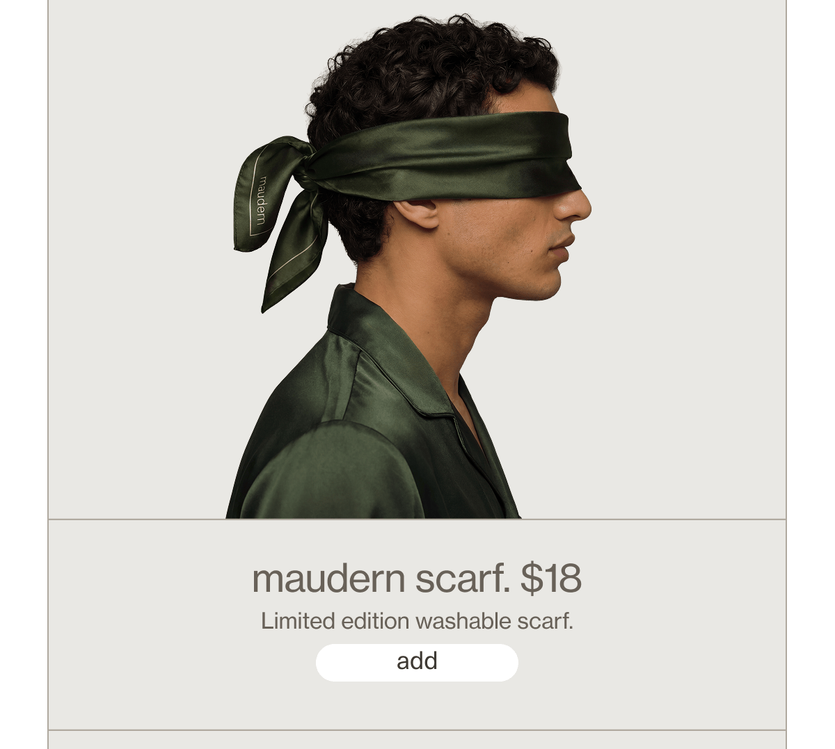 maudern scarf. | $18 | Limited edition washable scarf. | [ add ]