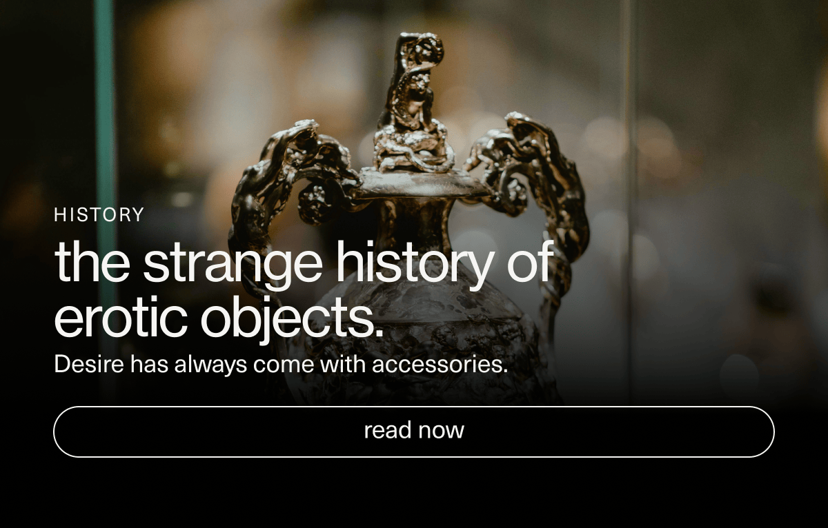 HISTORY | the strange history of erotic objects. | Desire has always come with accessories. | [ read now ]