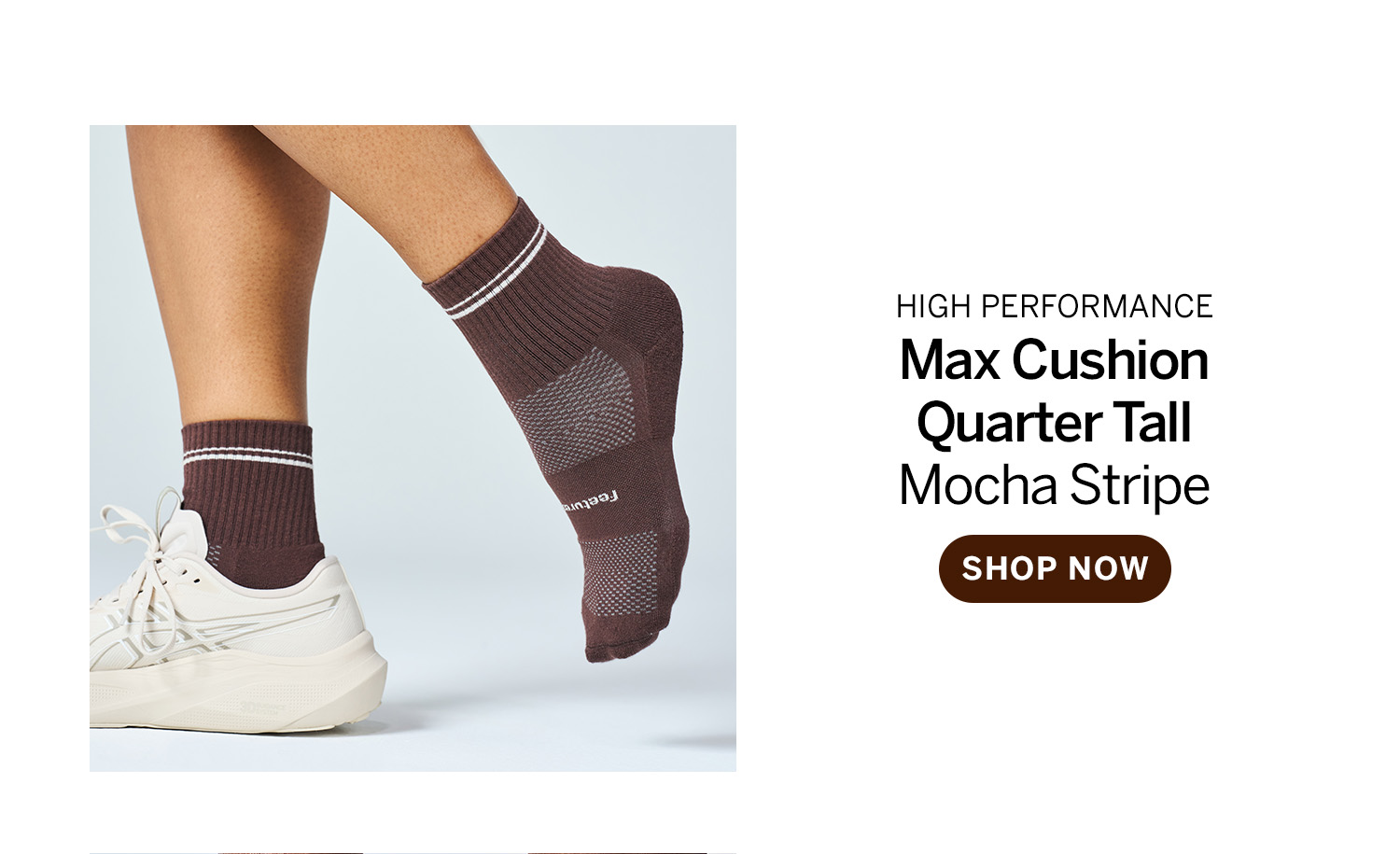 High Performance Max Cushion Quarter Tall Mocha Stripe. Shop now. 