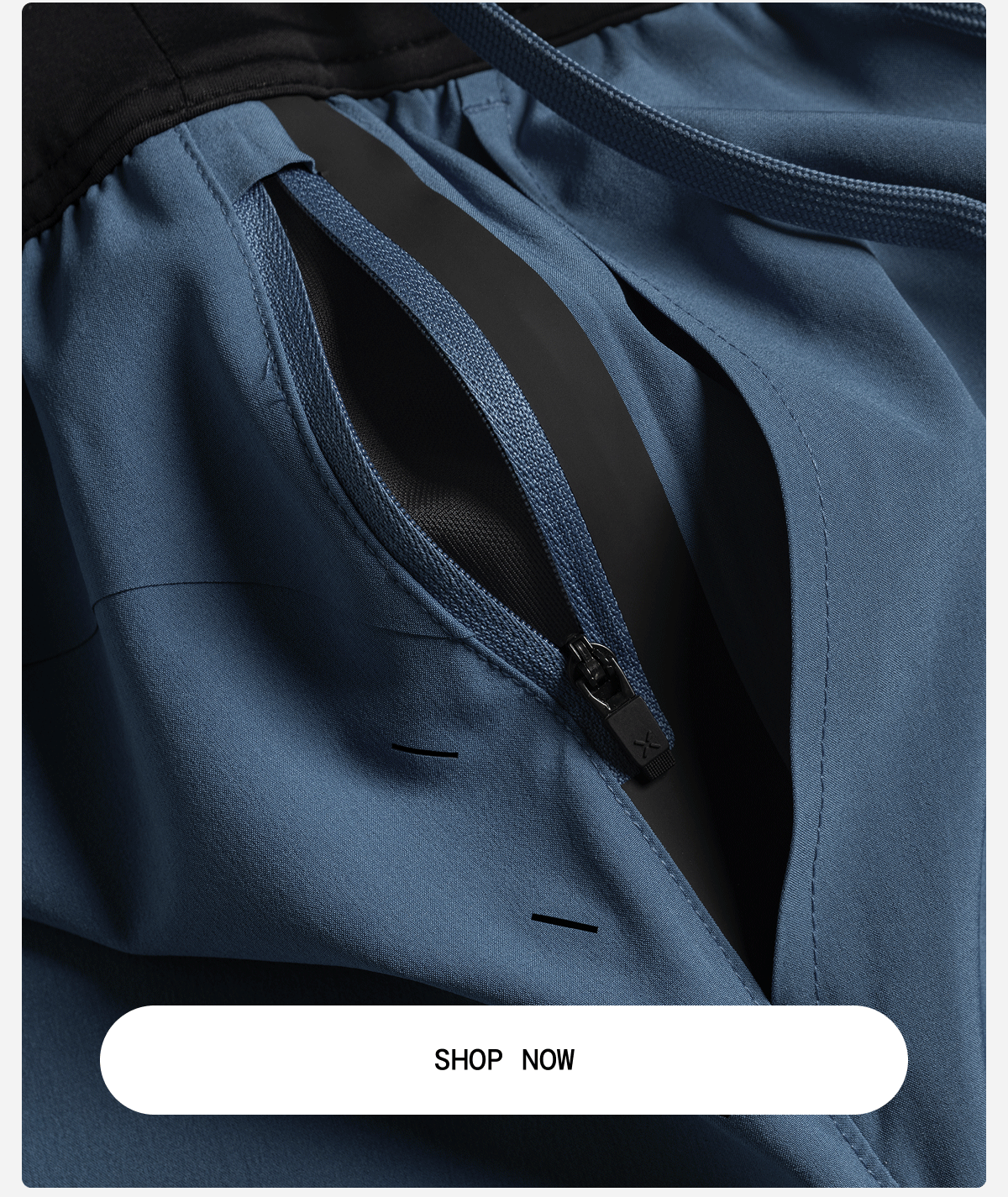 Hero: Gif Cycling Through New Admiral Blue and Pine Green Interval Shorts