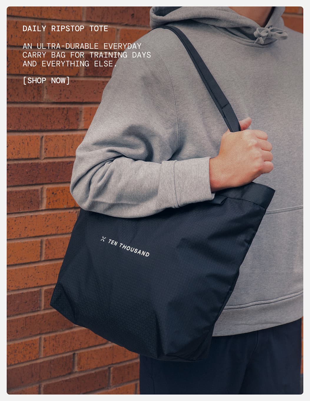 Active Image: Model Holding X Logo Ripstop Tote Bag