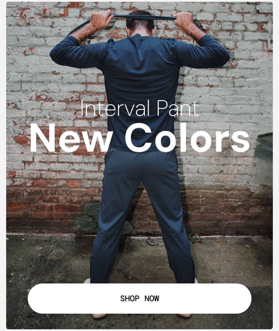 Hero Image: Gif of Max Working out in New Interval Pant Colors