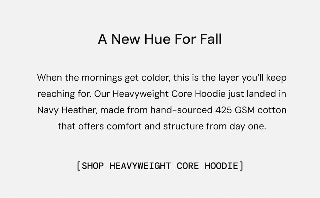 Body Copy: A New Hue for Fall. Shop Now