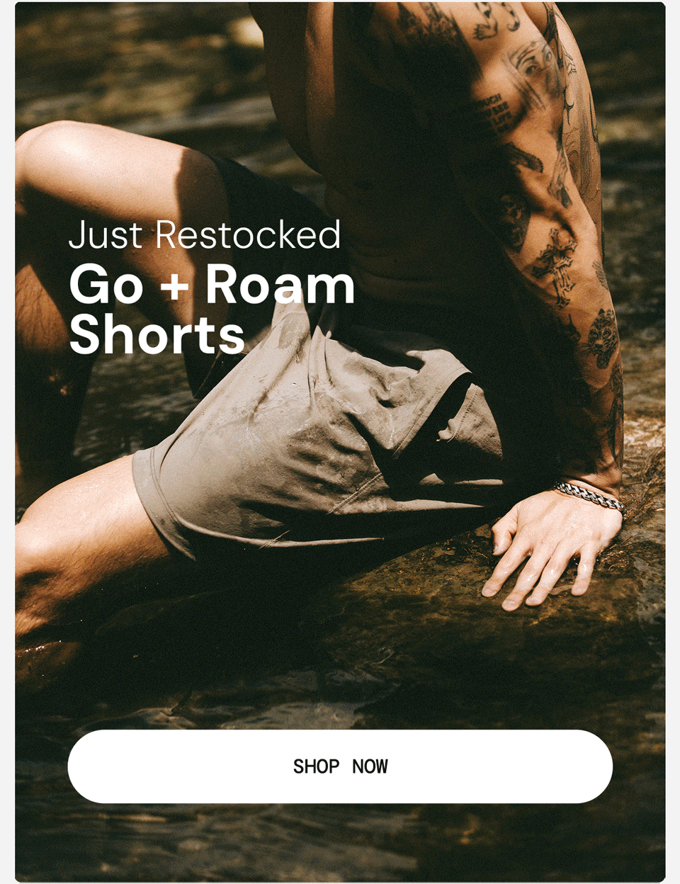Hero Gif: Active Images of Models wearing Go and Roam Shorts in Black
