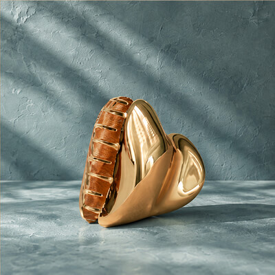 Gold Heart-Shaped Hair Claw Clip by nar'sha