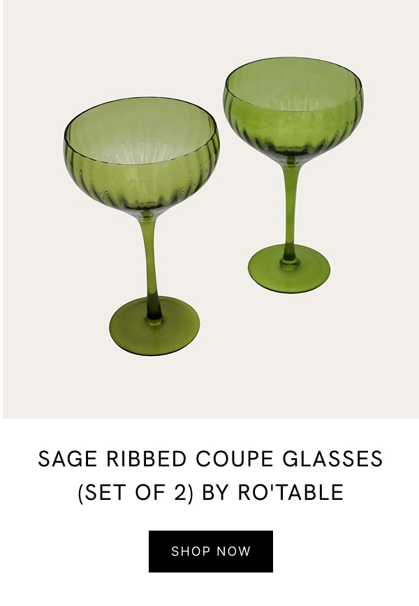 Sage Ribbed Coupe Glasses