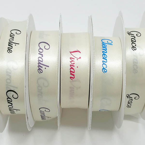 Classic red and gold personalized Christmas ribbon