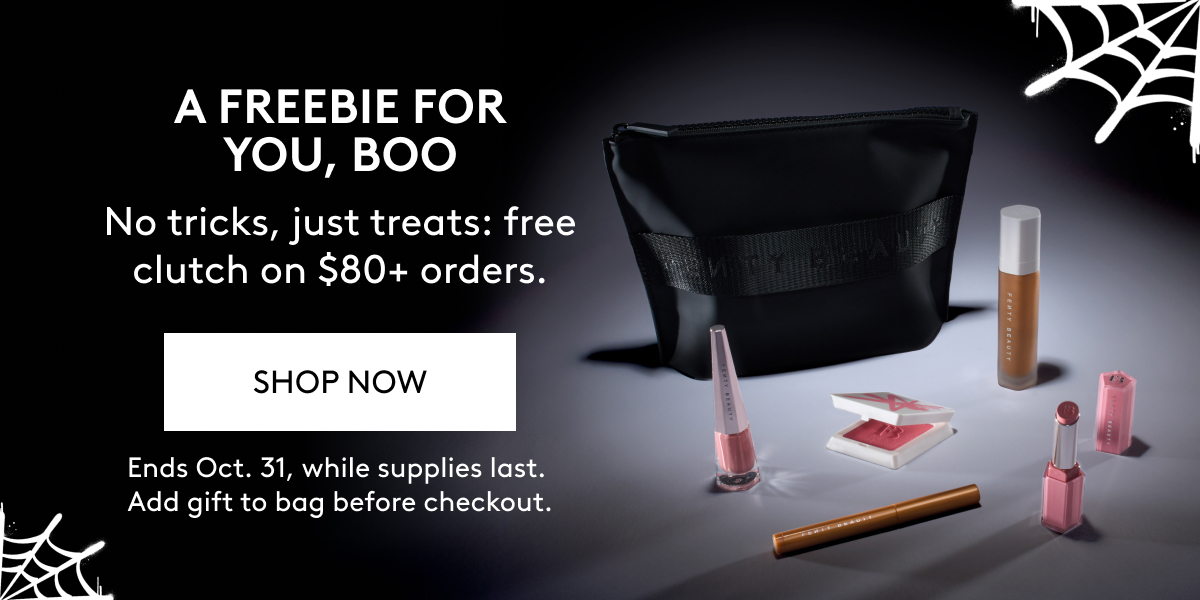 A FREEBIE FOR YOU, BOO | No tricks, just treats: free clutch on $80+ orders. | SHOP NOW | Ends Oct. 31, while supplies last. Add gift to bag before checkout. 