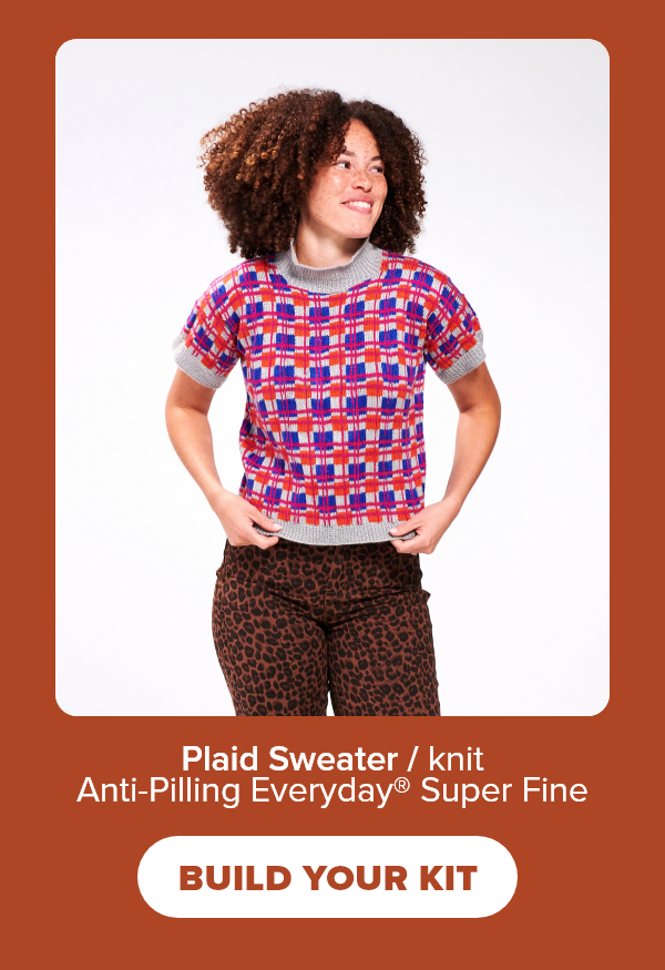 Plaid Sweater / knit Anti-Pilling Everyday® Super Fine