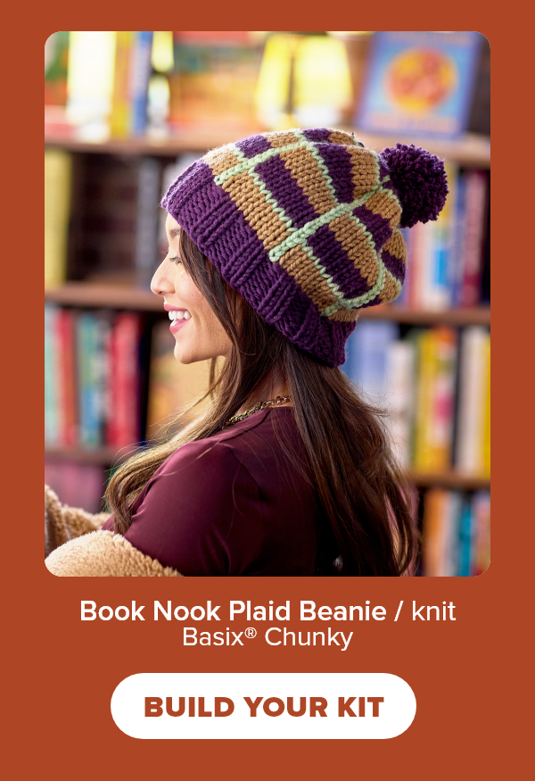 Book Nook Plaid Beanie / knit Basix® Chunky