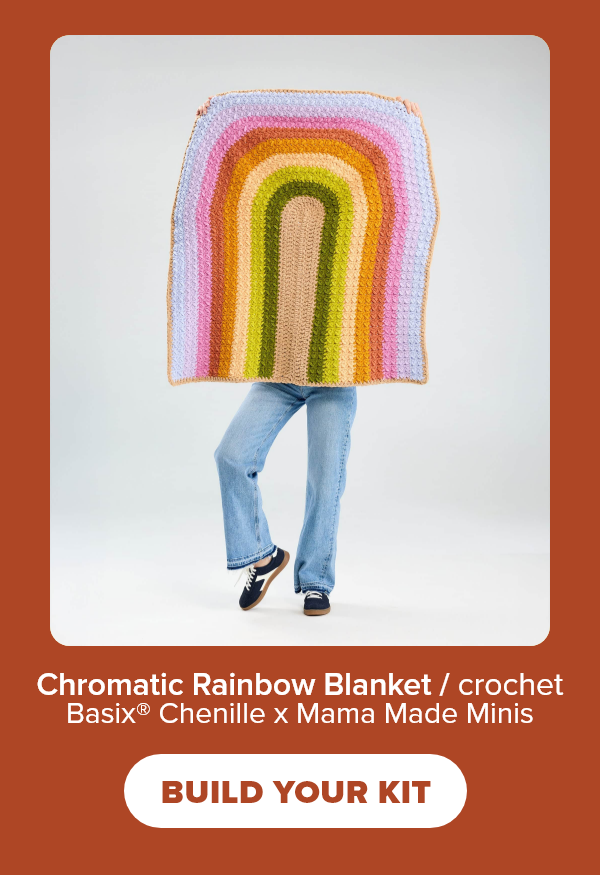 Chromatic Rainbow Blanket / crochet Basix® Chenille x Mama Made Minis