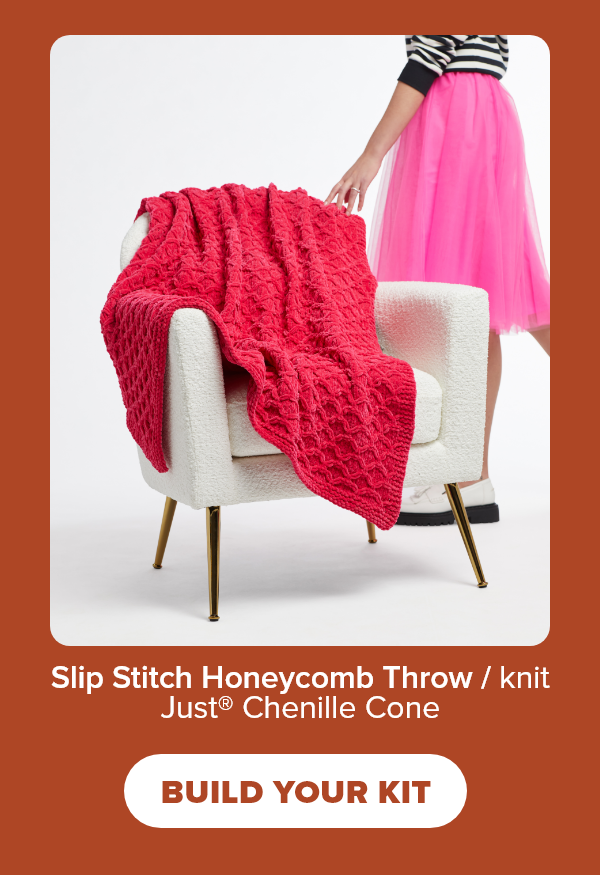 Slip Stitch Honeycomb Throw / knit Just® Chenille Cone