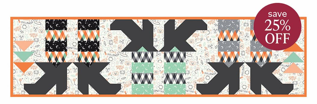 Witches Feet Table Runner Quilt Kit. Save 25%  >>