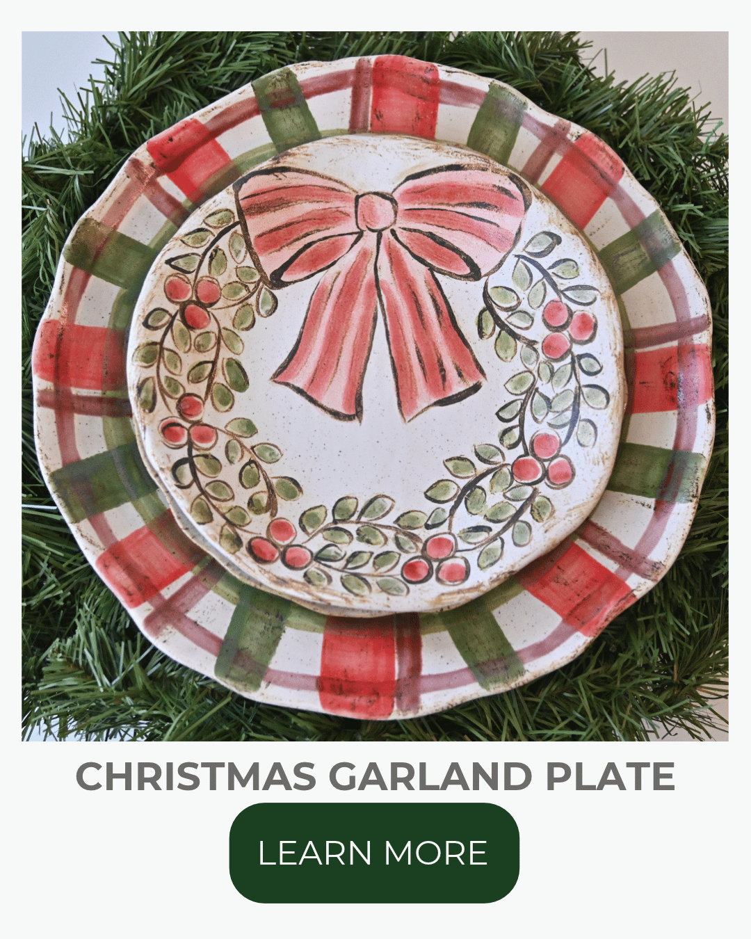 Christmas Garland Coupe Plate