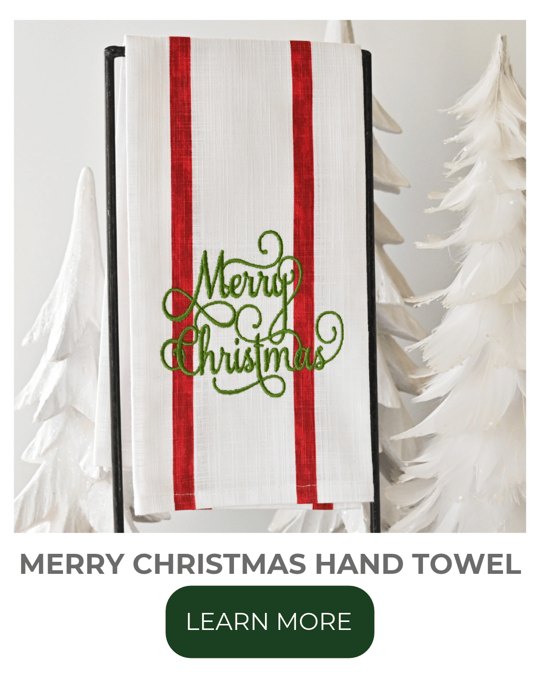 Merry Christmas Script Hand Towel