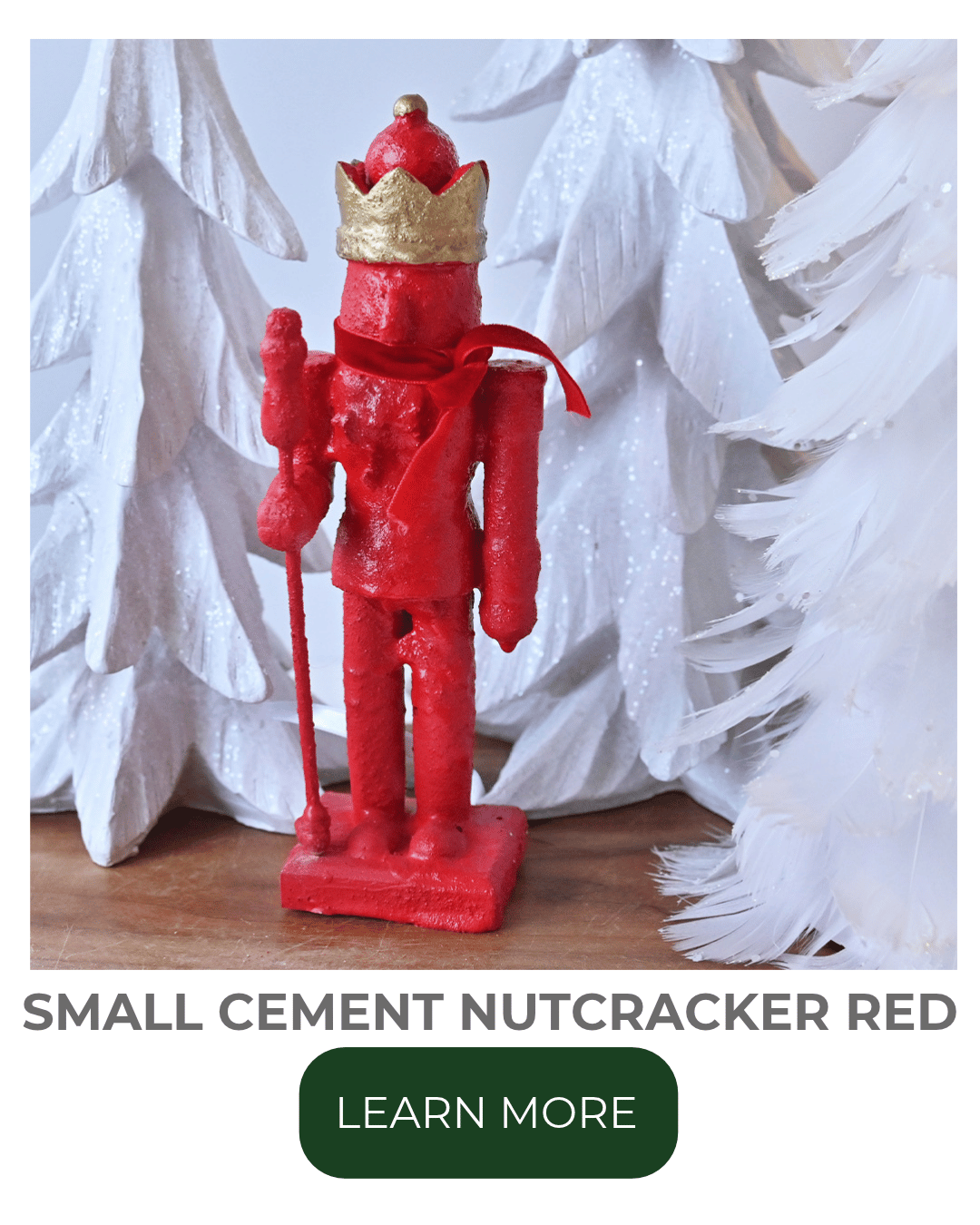 Small Cement Nutcracker Red