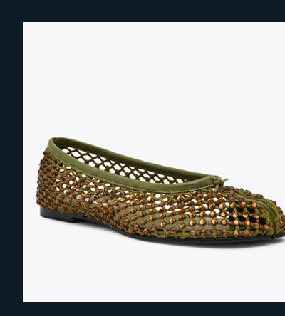 Calico Green Mesh Rhinestone