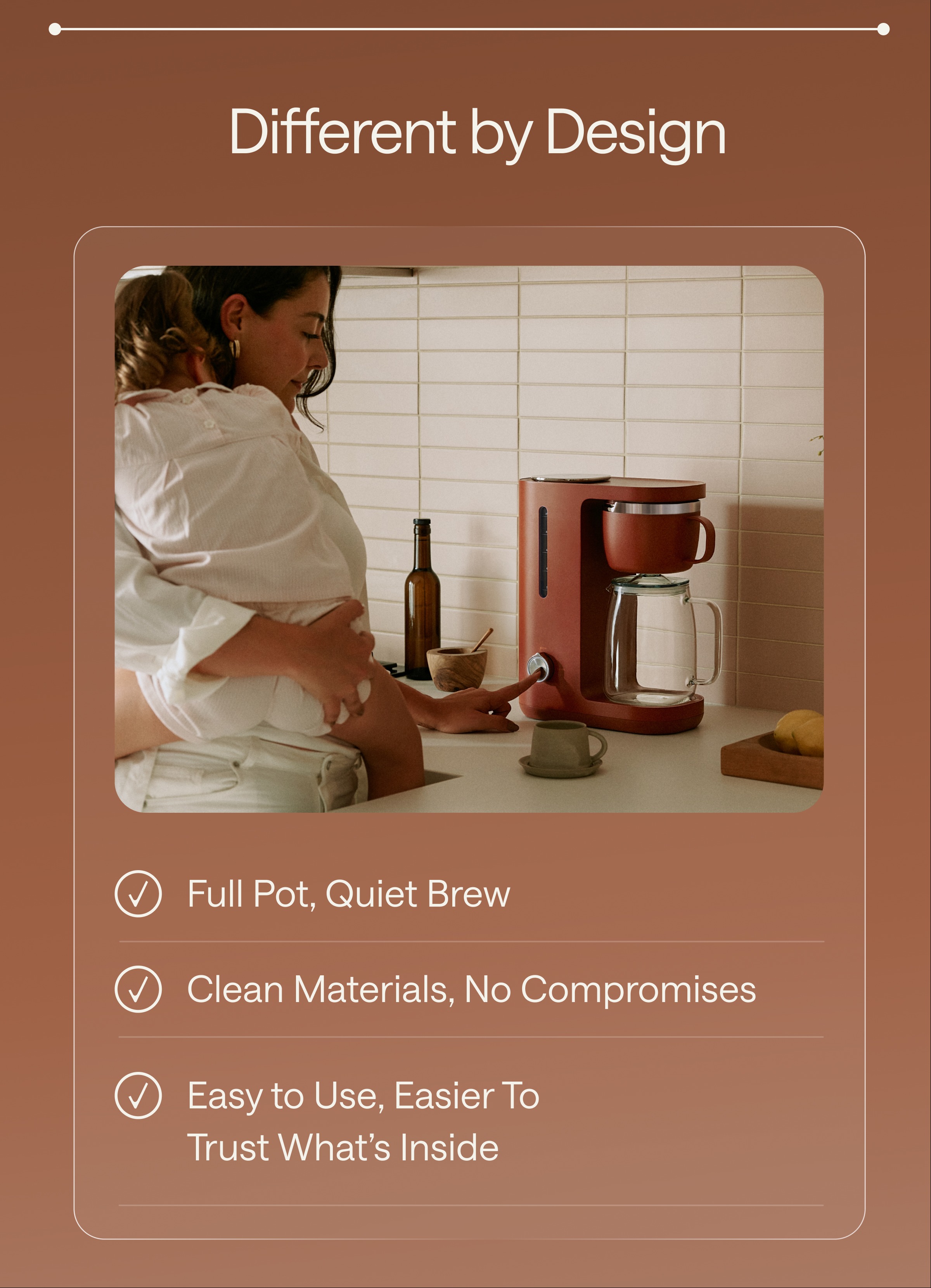 What They're Saying  ★★★★★ GOOD HOUSEKEEPING [[Shop Now →]]  ★★★★★ HOUSE & GARDEN [[Shop Now →]]  Different by Design  ✓ Full Pot, Quiet Brew ✓ Clean Materials, No Compromises ✓ Easy to Use, Easier To Trust What's Inside
