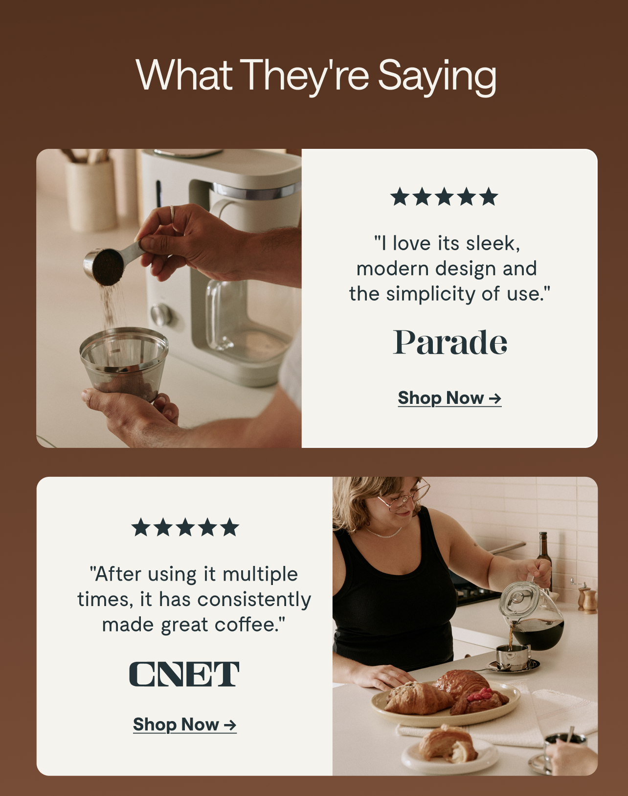 What They're Saying  ★★★★★ GOOD HOUSEKEEPING [[Shop Now →]]  ★★★★★ HOUSE & GARDEN [[Shop Now →]]  Different by Design  ✓ Full Pot, Quiet Brew ✓ Clean Materials, No Compromises ✓ Easy to Use, Easier To Trust What's Inside