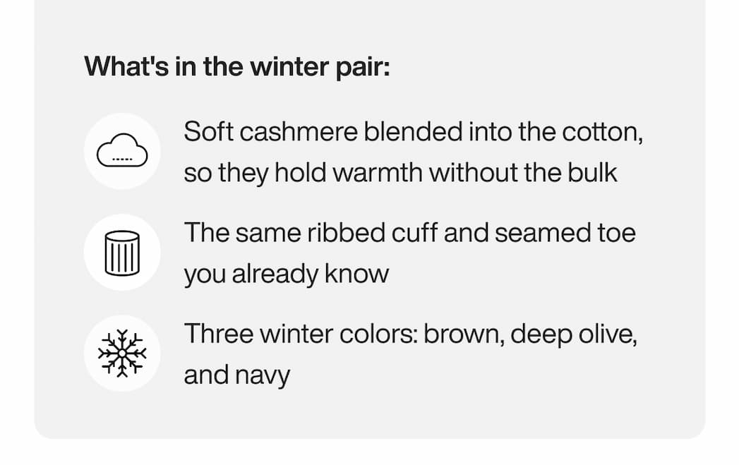 What's in the winter pair:
