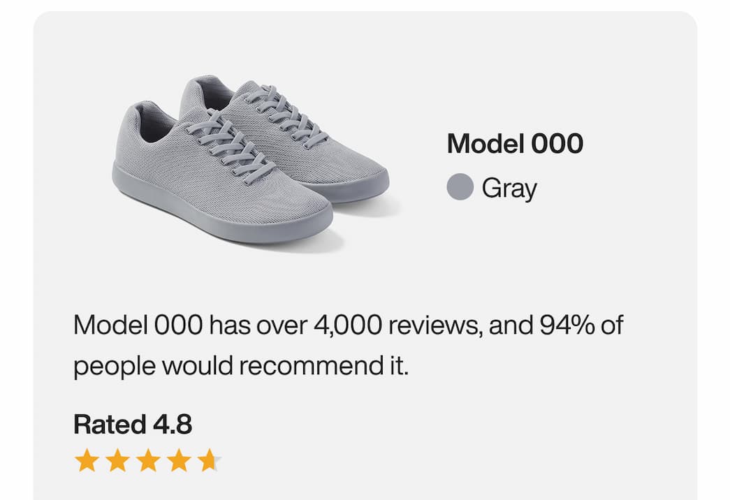 Model 000 has over 4,000 reviews, and 94% of people would recommend it.