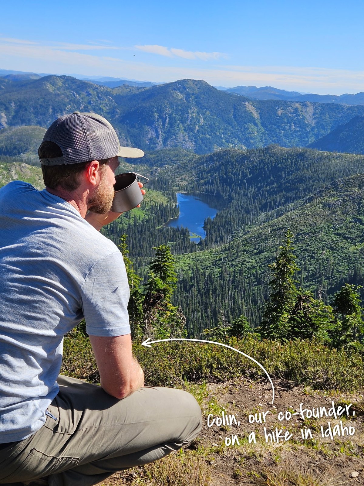 Colin, our co-founder, on a hike in Idaho