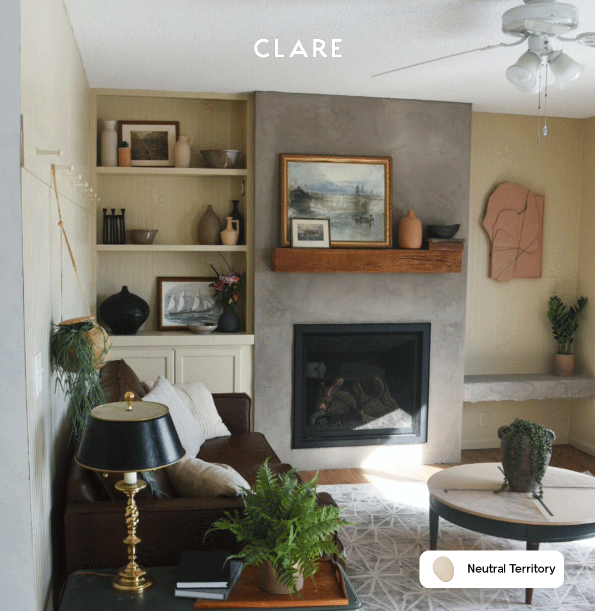 Gif of painted rooms featuring Neutral Territory, Current Mood and Dirty Chai