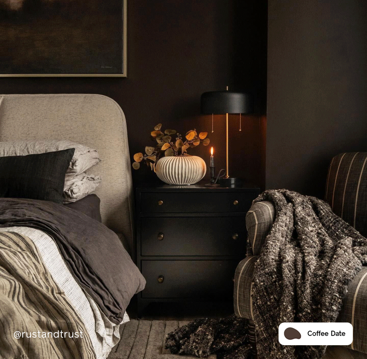 Gif of Clare painted spaces featuring Coffee Date, Daily Greens, Current Mood and Vintage