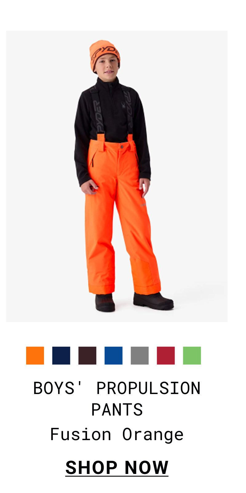 BOYS' PROPULSION PANTS FUSION ORANGE