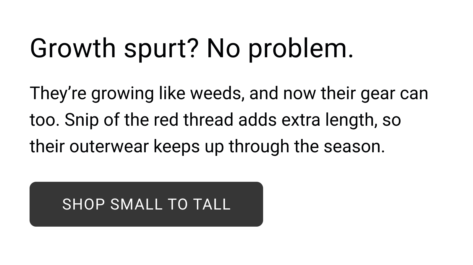 SHOP SMALL TO TALL