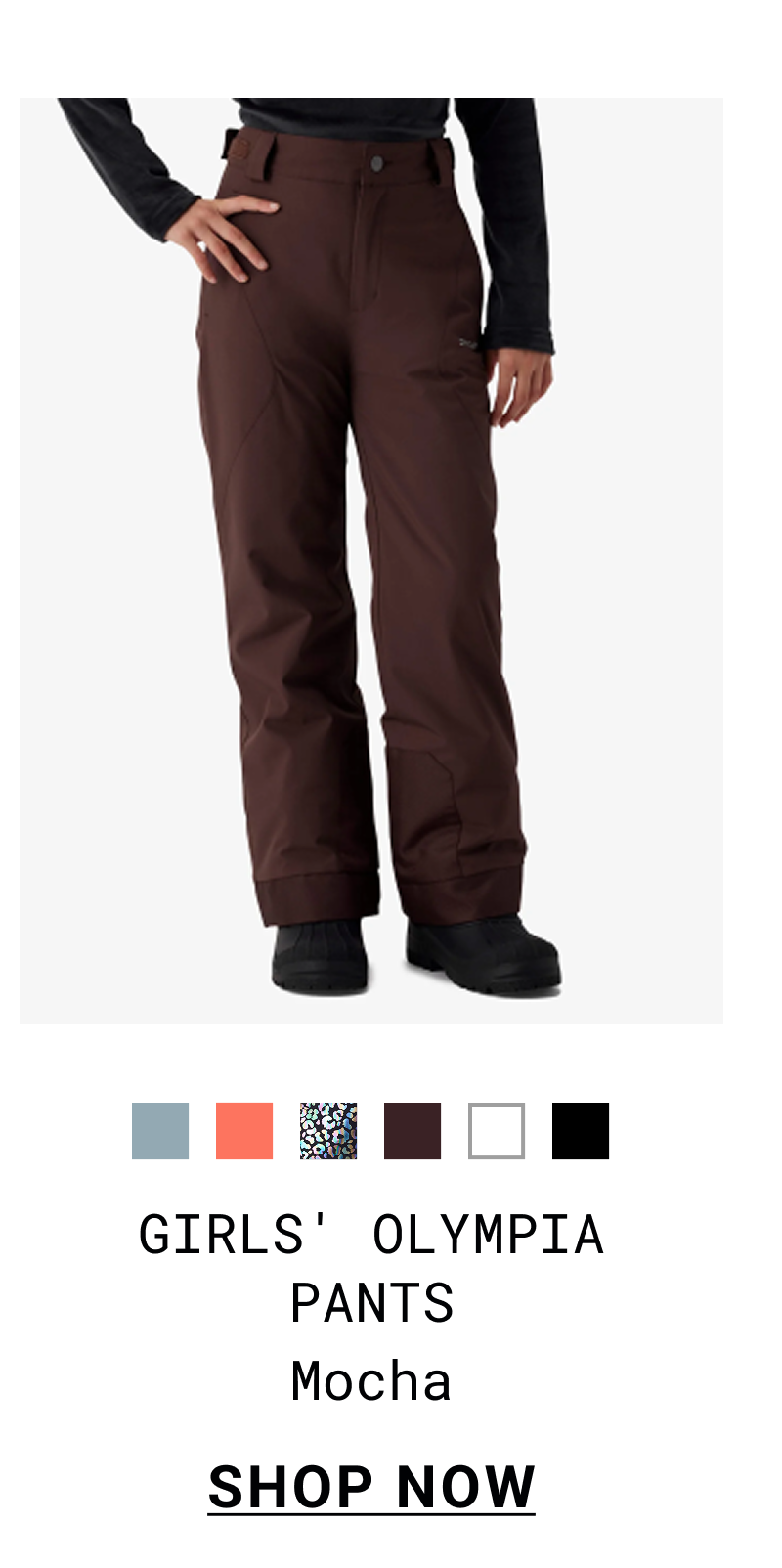 GIRLS' OLYMPIA PANTS MOCHA