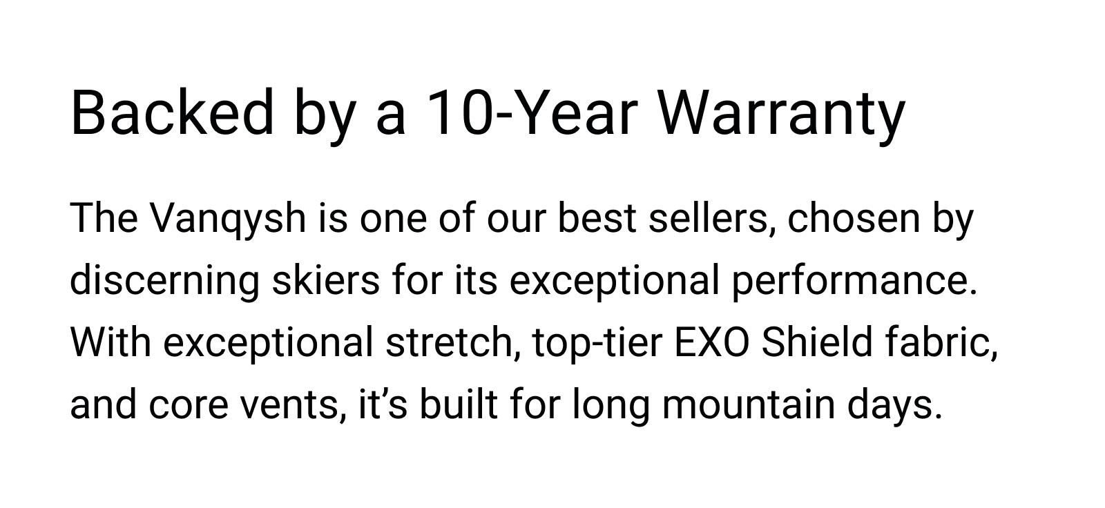 Backed by a 10-Year Warranty