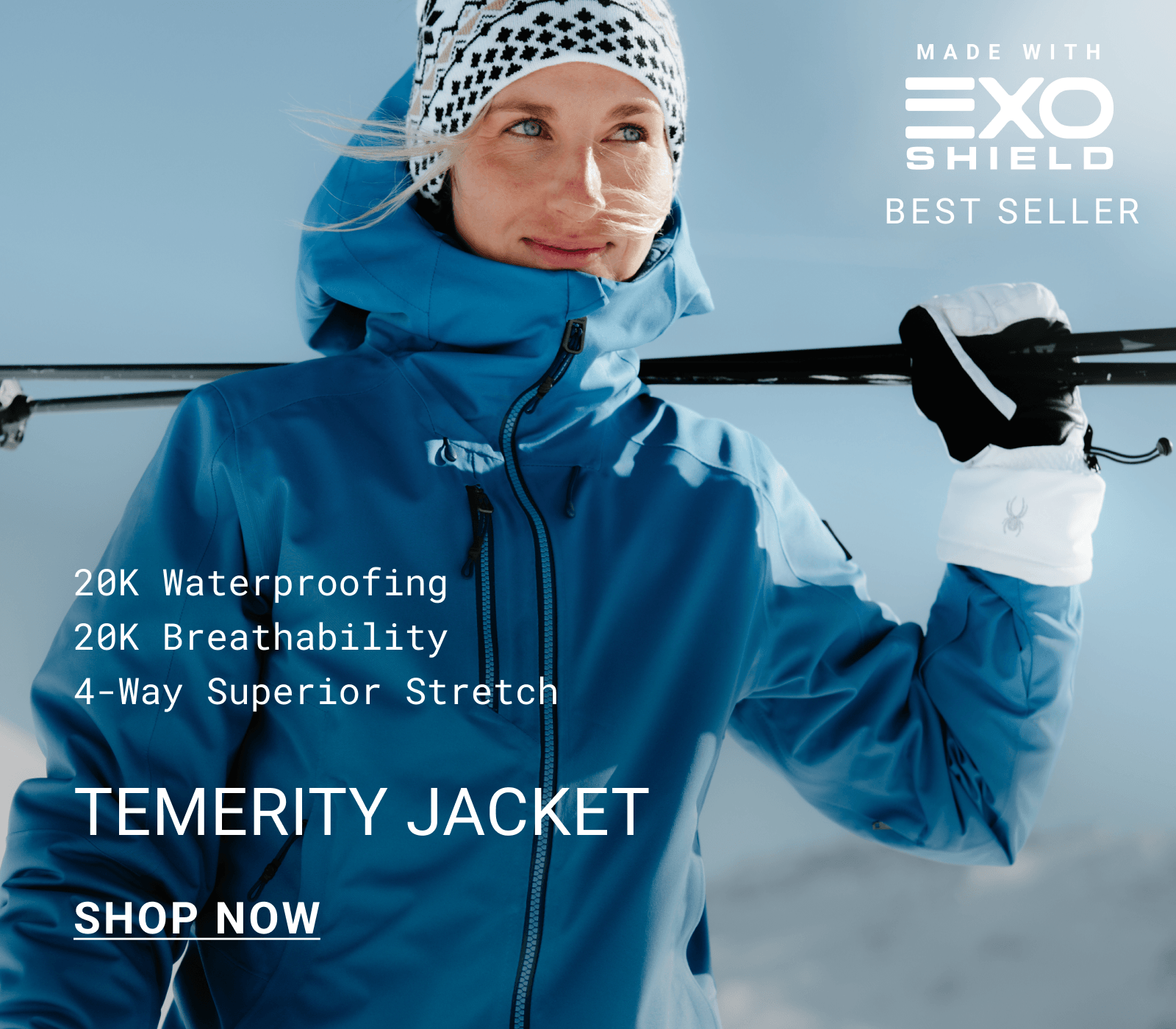 WOMEN'S TEMERITY JACKET 20k waterproofing, 20k Breathability, 4-way superior stretch