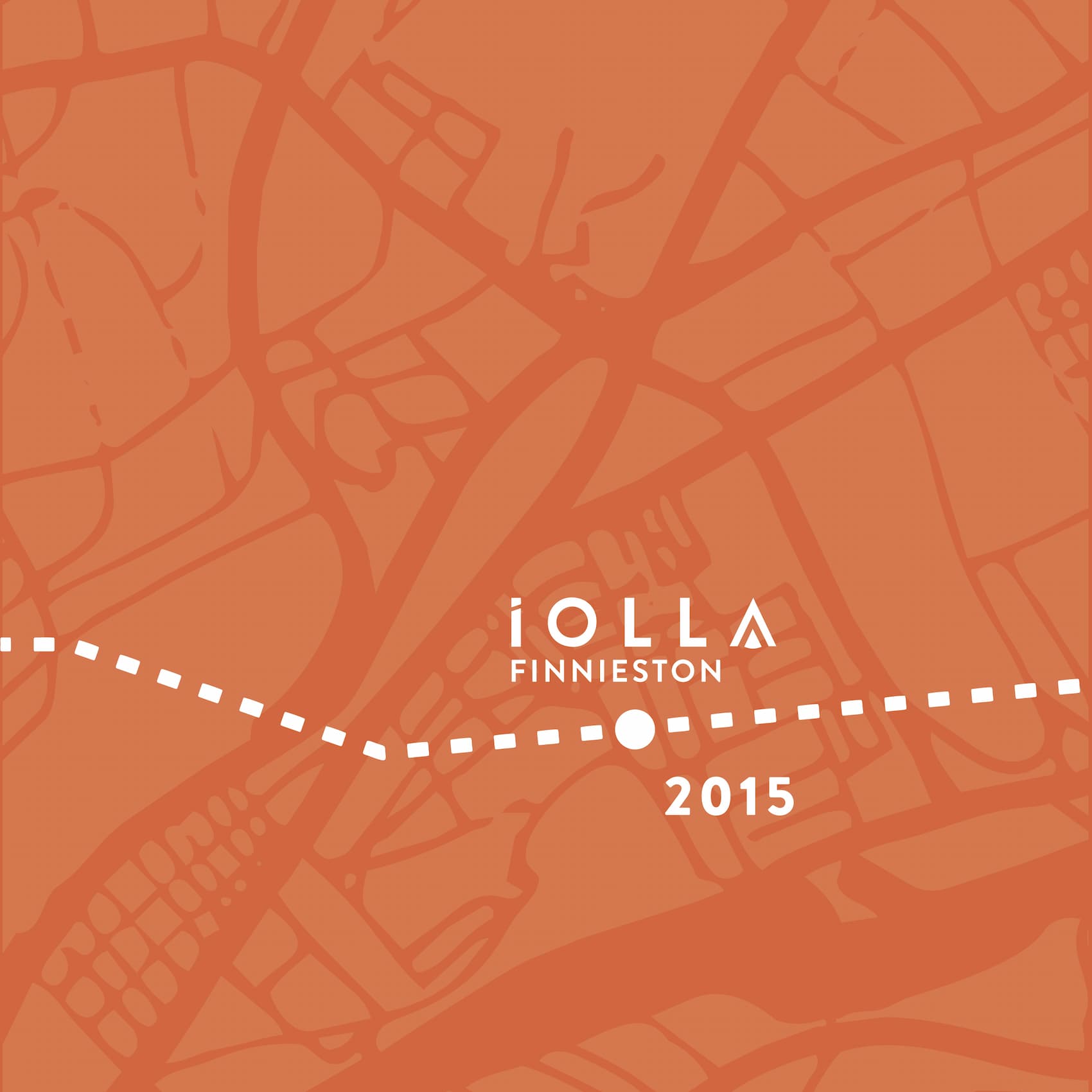 IOLLA Finnieston, 2015, on an orange map of Glasgow