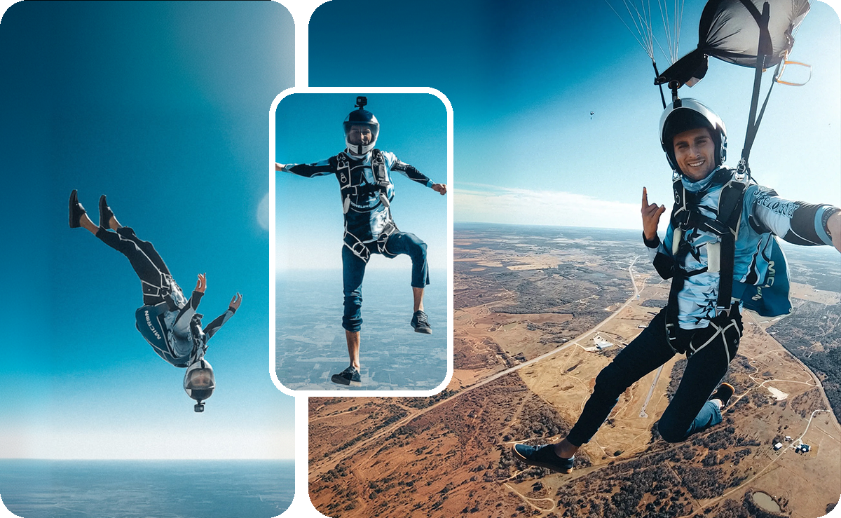 Perfectly comfortable at every elevation! Skydiving in jeans in WILD