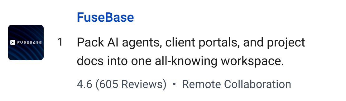 FuseBase: Pack AI agents, client portals, and project docs into one all-knowing workspace.