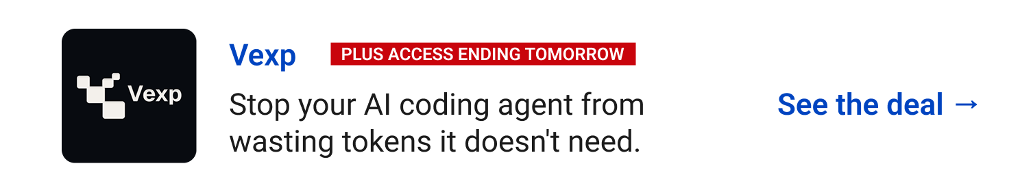Vexp (Plus Access ending tomorrow) - Stop your AI coding agent from wasting tokens it doesn't need. See the deal →