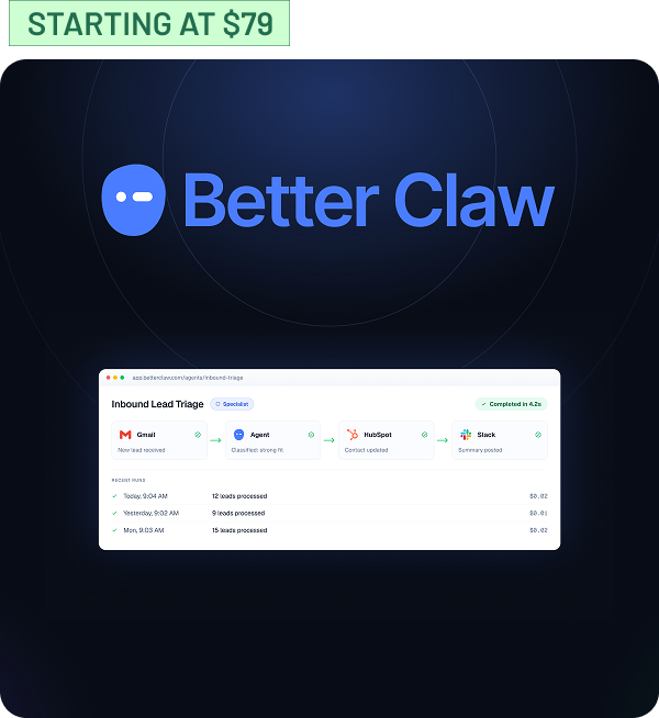 Shop BetterClaw (starting at $79)