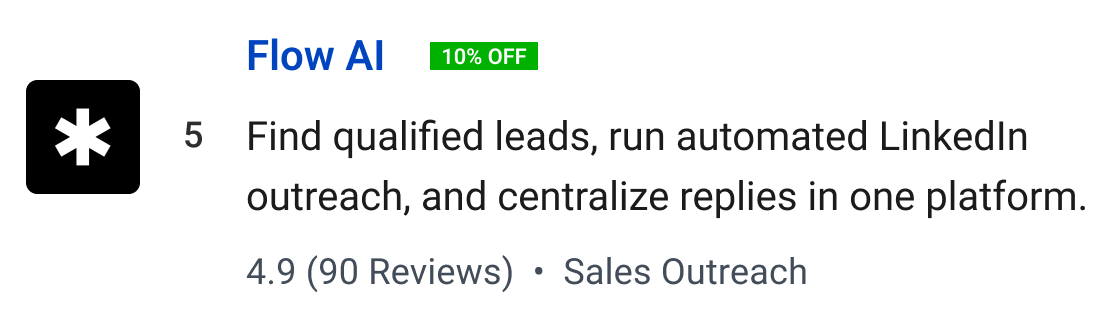 Flow AI (10% off): Find qualified leads, run automated LinkedIn outreach, and centralize replies in one platform.