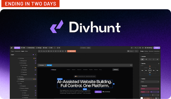 Shop Divhunt - ending in two days
