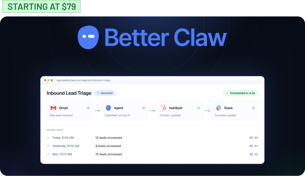 Shop BetterClaw (starting at $79)