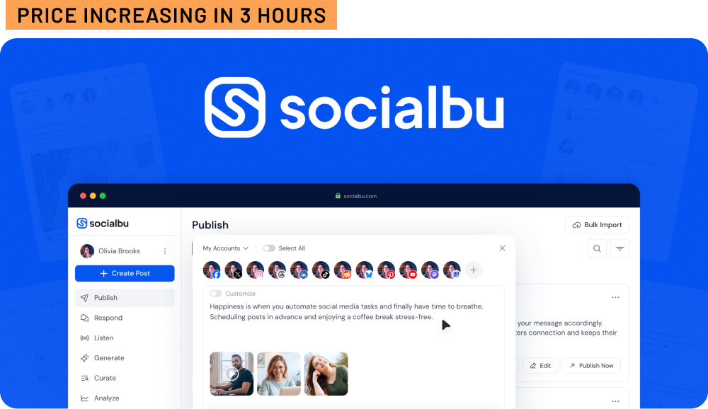 Shop SocialBu - price increasing in 3 hours