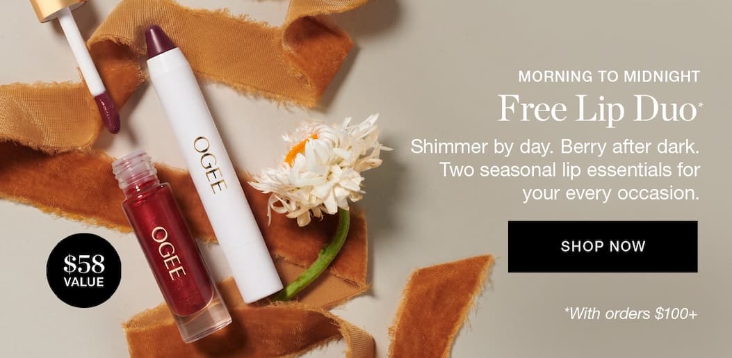MORNING TO MIDNIGHT | Free Lip Duo with orders $100+ | Shimmer by day. Berry after dark. Two seasonal lip essentials for your every occasion.