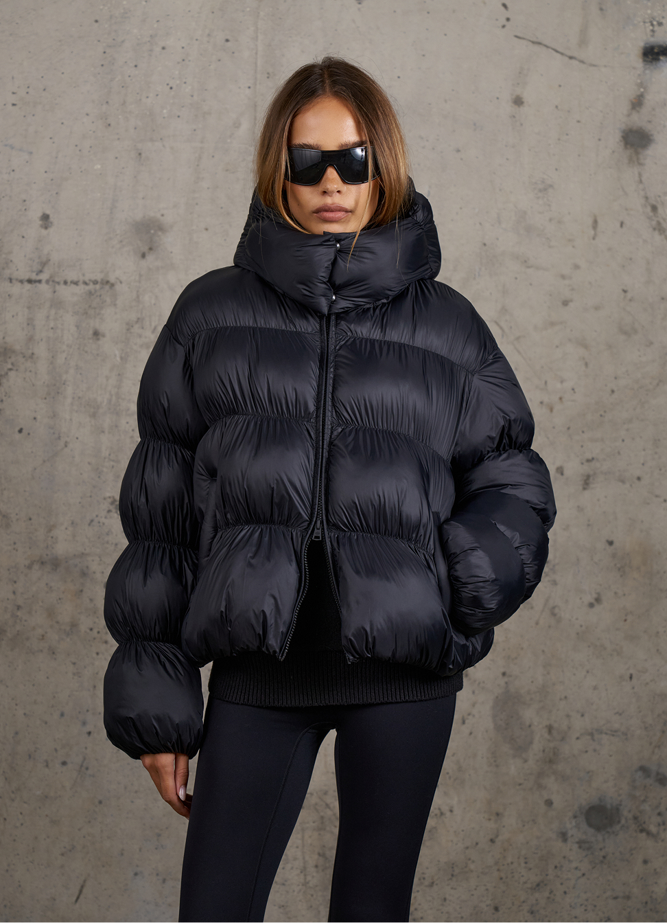 BUBBLE HOODED PUFFER COAT